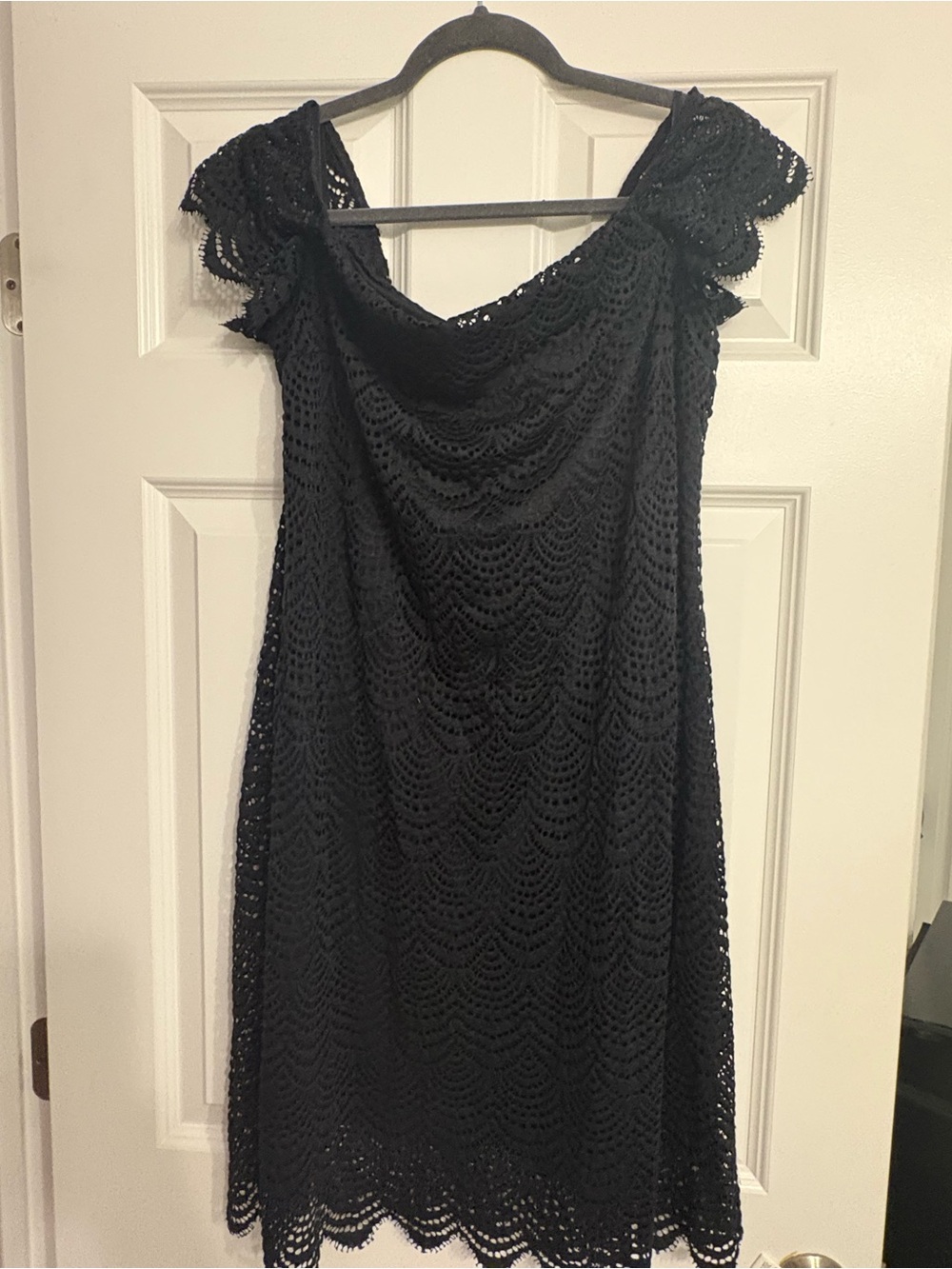 Lilly Pulitzer Black Crochet Off-Shoulder Dress